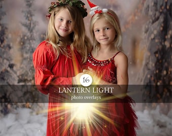 Lantern Light Christmas Photo Overlays Photoshop Effect, Photography Overlays, Lamp Light, Light Beams, Digital Download