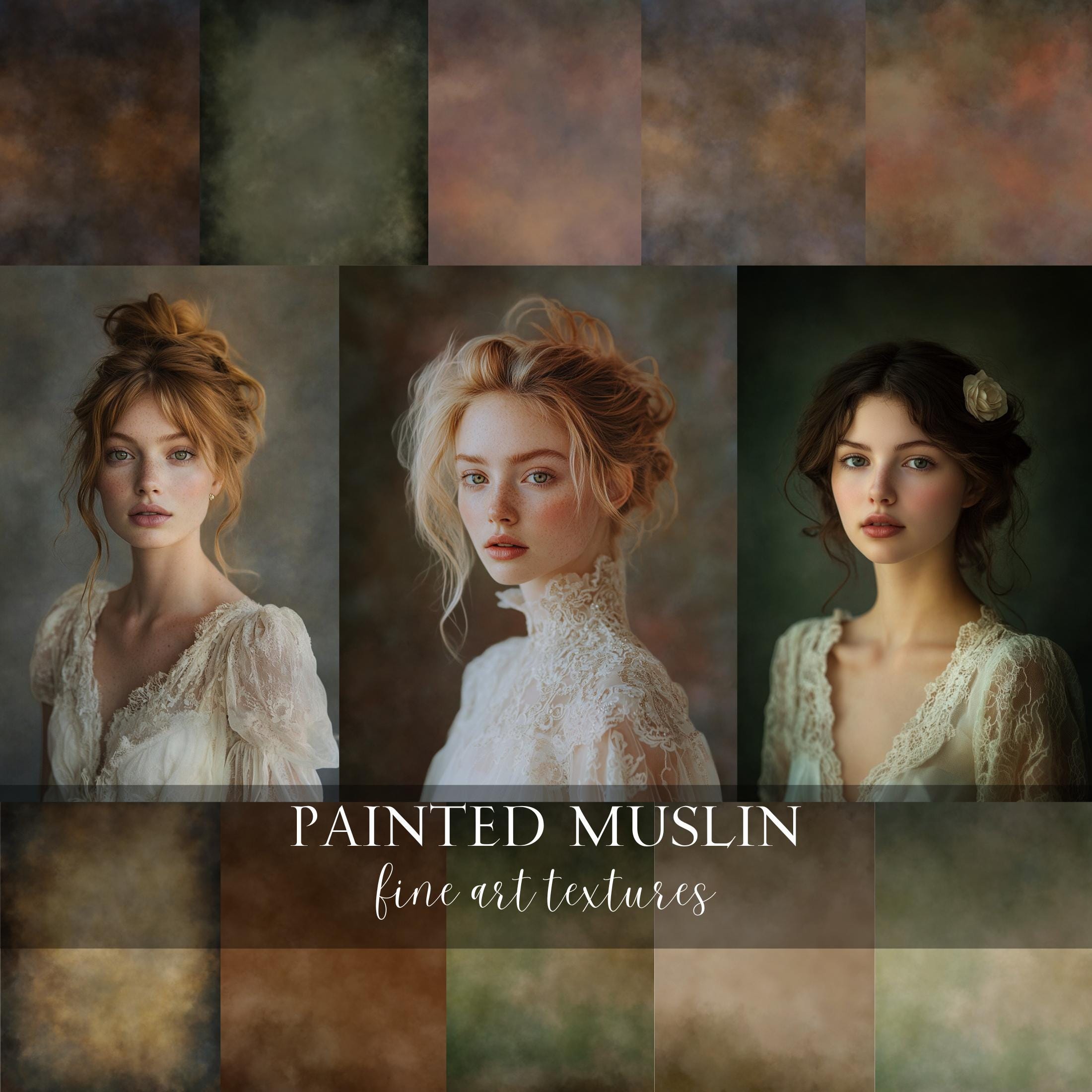 Painted Muslin Texture Overlays: Fine Art Portrait Photography (Digital Download)