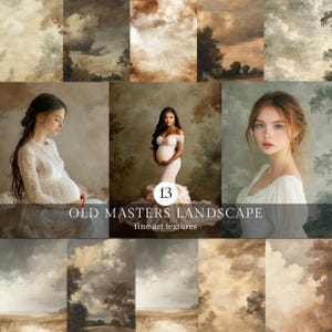 13 Old Master Landscape Textures: Fine Art Portrait Photoshop Overlays (Digital Download)