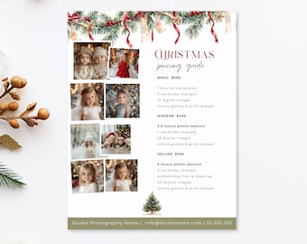 Christmas Photography Pricing Guide Template: Canva Mini Session Ad (Digital Download)