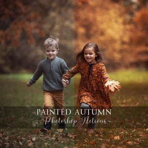 Painted Autumn Photoshop Actions Warm Photo Effect Photo Retouching Filter Photoshop Presets Photo Editing Photoshop Edit Digital Download