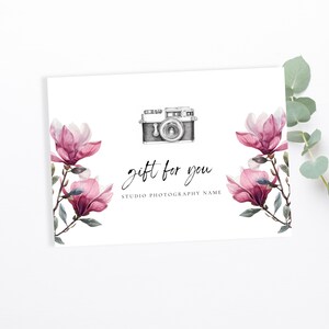 Photographer Gift Certificate Template Photography Gift Card Gift card for Photographer Photography Voucher Editable Template Canva