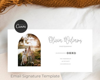 Photographer Email Signature Template, Email Marketing, Canva Template, Photographer Business Template