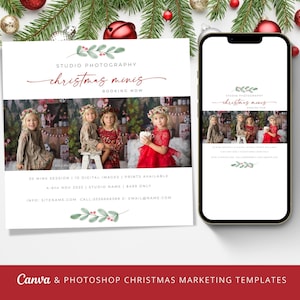 Christmas Mini Session Marketing Canva and Photoshop Templates for Photographers, Digital Download
