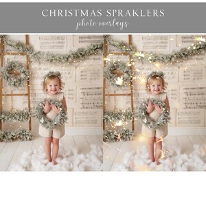 Christmas Sparklers PNG Photo Overlays for Composite Photography Light Photoshop Effect Digital Instant Download image 3