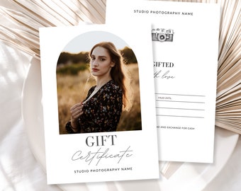 Gift Certificate Template, Photographer Gift, Editable Gift Certificate Canva Template, Photography Voucher