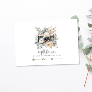 Photography Gift Certificate, Canva Template, Printable Photo Session Gift Card, Editable Mothers Day Gift Ideas, Electronic Gift Card