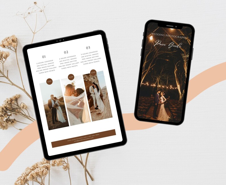 Canva Wedding Price List Template For Photographers Digital Etsy