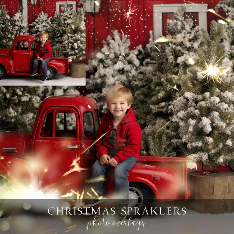 Christmas Sparklers PNG Photo Overlays for Composite Photography Light Photoshop Effect Digital Instant Download image 2