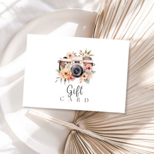Photography Gift Certificate Canva Template, Photographer gift, Gift voucher template, Marketing card