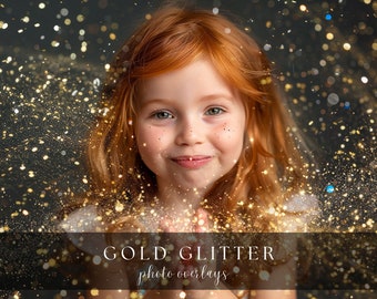 Gold Glitter Photo Overlays: Photoshop Bokeh Effects (Digital Download)