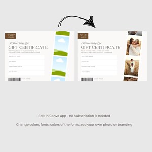 Editable Printable Photography Gift Certificate Template Boho ...