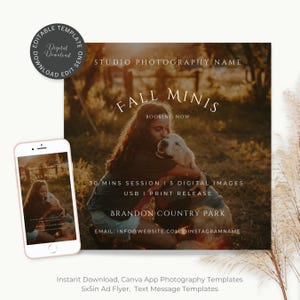 Fall Mini Session Canva Template: Photographer Marketing (Digital Download)