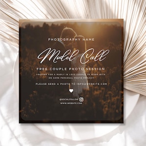Photography Model Call Flyer: Editable Canva Template (Instant Download)