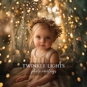 Twinkle Lights Photo Overlays Photoshop Effect for Composite Photography, Fairy Lights, Glitter Dust,  Bokeh Backdrop, Magical Light Overlay
