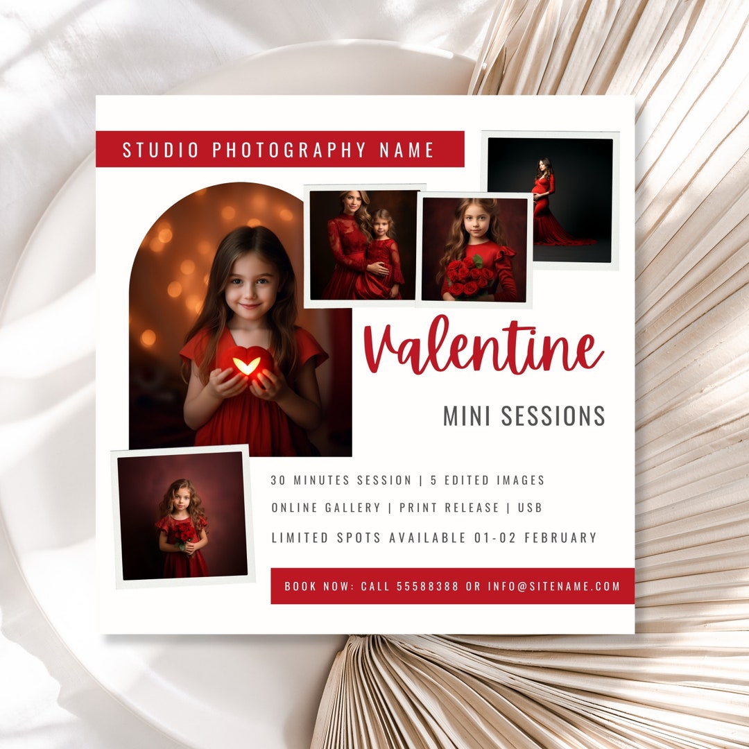 Valentine Minis Session Canva Template Valentine's Day Photography Mini ...