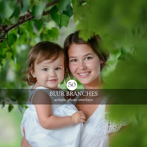 50 Tree Branch Overlays, Photoshop Overlays Leaves and Branches, Foliage Overlay, Blurred Overlay, Green Tree, Photo Prop