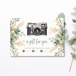 Modello di buono regalo per fotografia del verde, buono regalo modificabile, modello di buono regalo, mini buono per sessione fotografica