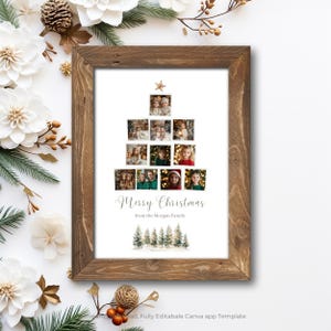 Christmas Tree Photo Collage Template: Editable Holiday Poster (Digital Download)