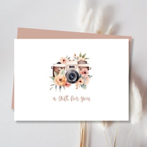 Plantilla de certificado de regalo para fotógrafo Tarjeta de regalo para fotografía Tarjeta de regalo para fotógrafo Cupón de fotografía Plantilla editable Canva