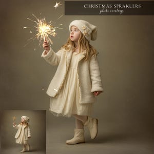 Christmas Sparklers PNG Photo Overlays for Composite Photography Light Photoshop Effect Digital Instant Download image 4