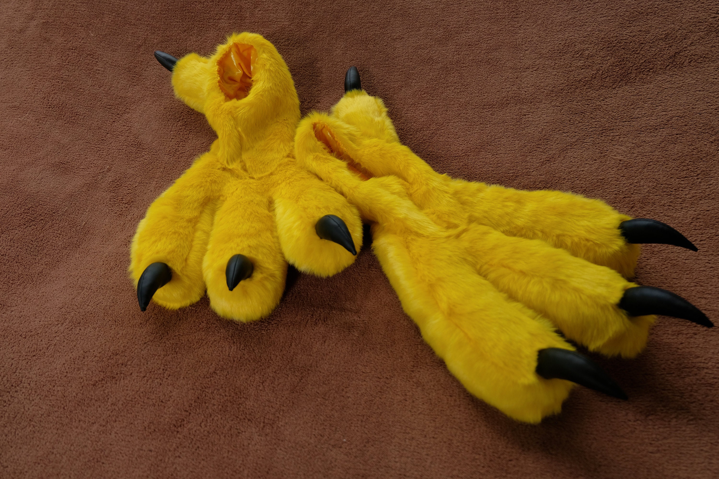 SOFT YELLOW FUR Bird feet costume slippers / Bird cosplay Etsy