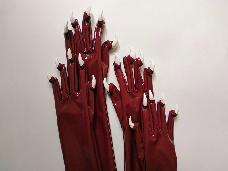 red gloves with claws