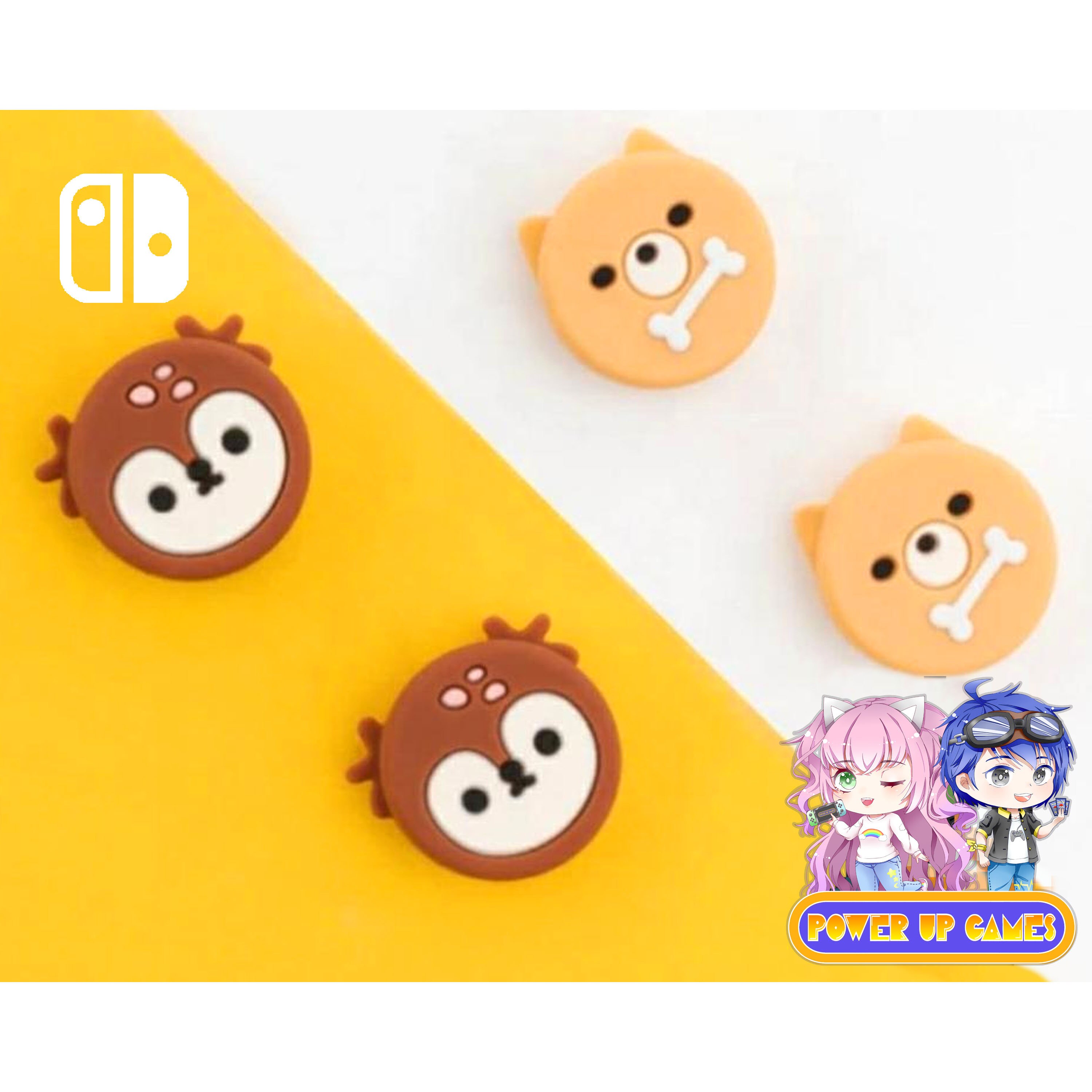 Deer & Dog Silicone Thumb Stick Grip Joystick Cover for Nintendo Swit…