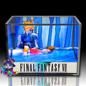 Final Fantasy VII Classic Cube Diorama - Rectangle Deluxe Size - 16.5cm x 10cm x 9.5cm - Game Cube Display
