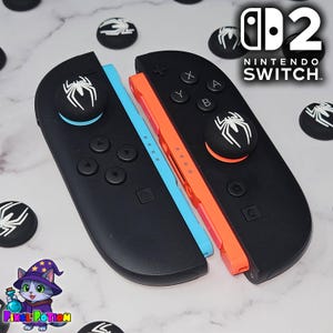 Black Spider Thumb Grips for Nintendo Switch 2 / PS5 / XBOX  - Silicone Joycon Joystick caps - Gaming Gift Accessories
