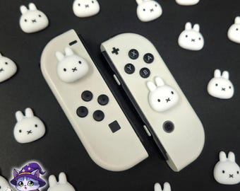 Cute Bunny Style Thumb Grips for Nintendo Switch / Switch OLED / Switch Lite - Silicone Joycon Joystick caps - Gaming Gift Accessories