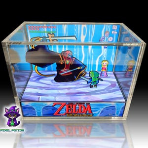 ZELDA: The Wind Waker Cube Diorama - Rectangle Deluxe Size - 16.5cm x 10cm x 9.5cm - Game Cube Display