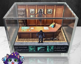Metal Gear Solid: Psycho Mantis Battle 3D Cube Diorama | Gaming Room Decor | Handmade Video Game Art Display!