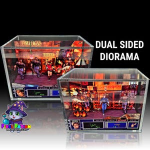 Resident Evil 2 DUAL SIDED Deluxe 3D Cube Diorama | Pixel Art Display | Retro Gaming Collectible | Gamer Gift | Ready to Display