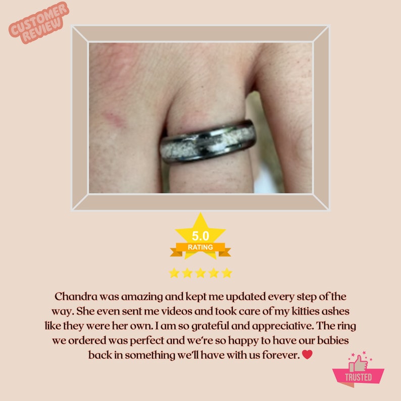 Cremation Jewelry, Ashes Ring, Memorial Ring, Cremation Ring, Remember loved one, Ashes Keepsake, made of stainless steel 6mm wide image 8