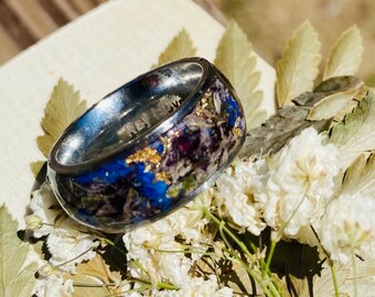 Memorial Flowers Keepsake Ring Made From Your Dried Flower Petals from Wedding, Funeral, Baptism, Anniversary, Birth, Special Occasion