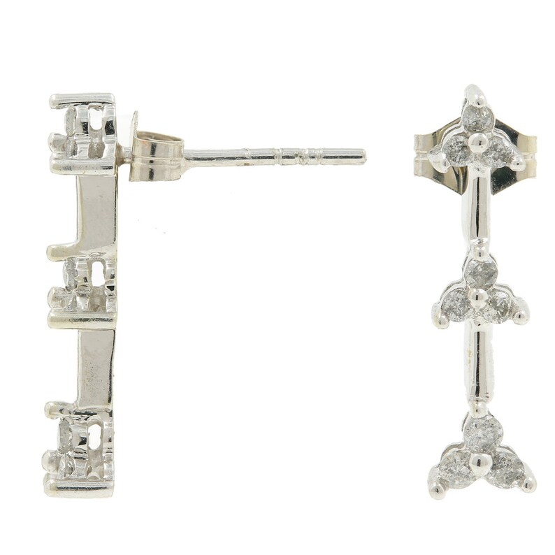 0.50CTW Necklace /& Pendant Set Ladies Estate 10K White Gold Diamond Earrings