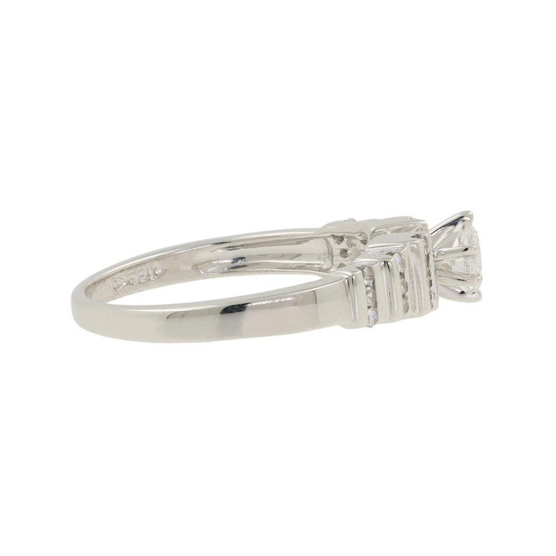 Ladies Vintage Estate 10K White Gold Marquise Cut Diamond Engagement Ring