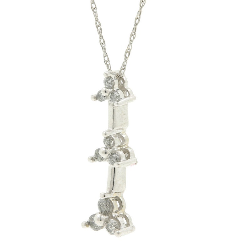 0.50CTW Necklace /& Pendant Set Ladies Estate 10K White Gold Diamond Earrings