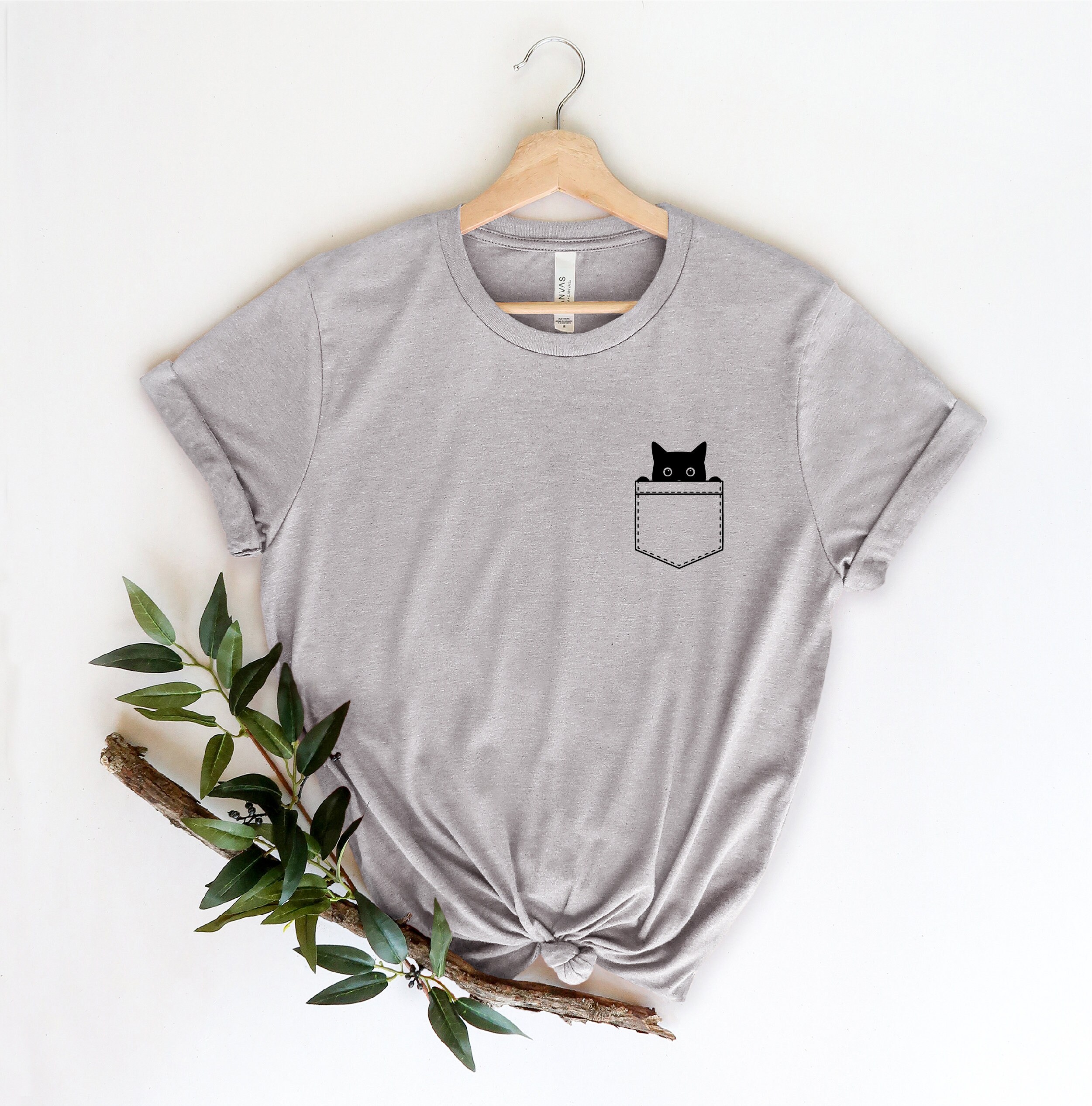 cat in the pocket t shirt