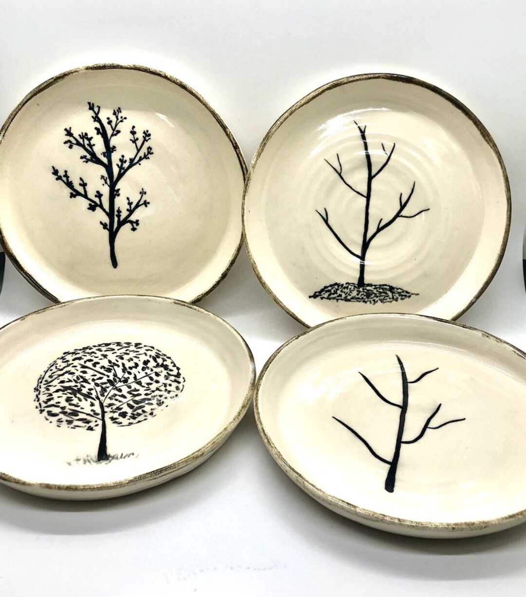 Set of 4 Season Plates Pottery Plates Set of 4 Winter Etsy