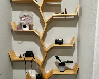 Decorative Handmade Solid Wooden Tree bookshelf, tree bookcase great for living room, children room.