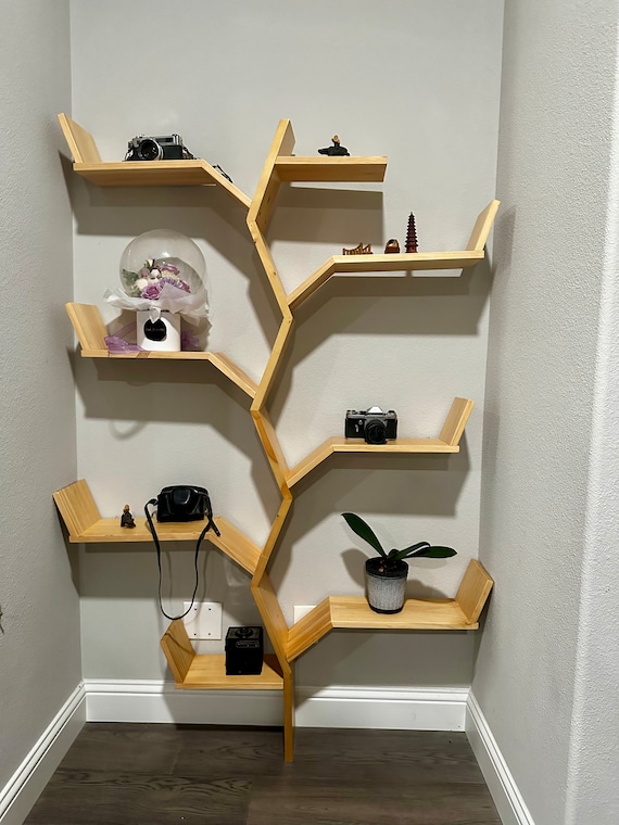 Decorative Handmade Solid Wooden Tree bookshelf, tree bookcase great for living room, children room.