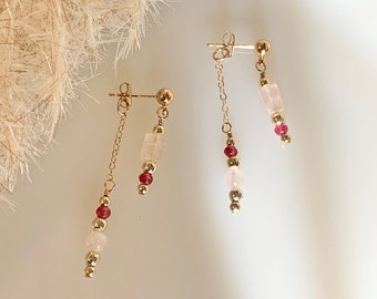 Evangeline | Gold Filled Crystal Stud Earrings | Handmade Valentines Day Jewelry for Women | Small Hypoallergenic Minimalist Earrings