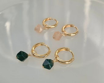 Evelyn Earrings | Minimalist Gold Filled Hoop Earrings | Small Handmade Crystal Jewelry | Hypoallergenic Earrings for Bridesmaids and Brides