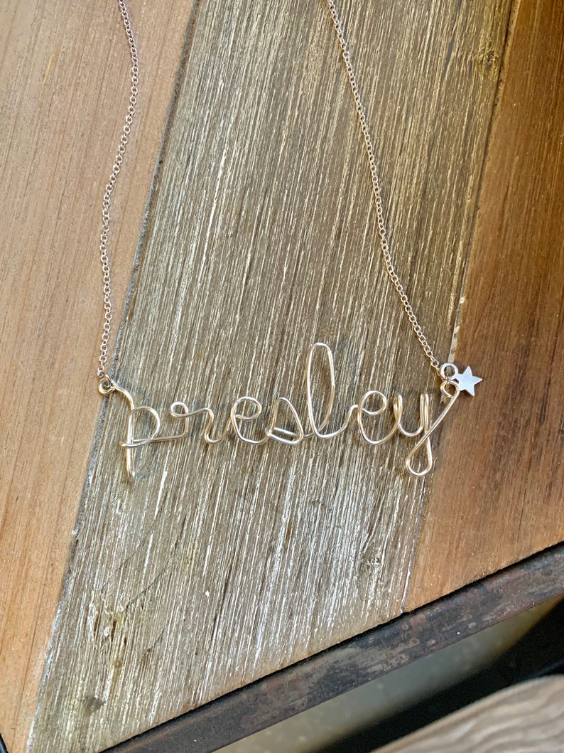 Trendy Jewelry Custom Word Necklace Personalized Cursive Name Wire Necklace Custom Jewelry