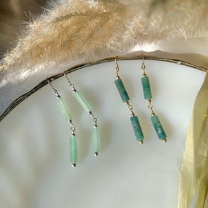 Whitney Long Crystal Dangle Earrings Handmade Minimalist Earrings Gemstone Jewelry for Bridesmaids Statement Earrings for Everyday image 6