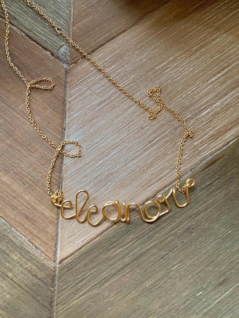 Trendy Jewelry Custom Word Necklace Personalized Cursive Name Wire Necklace Custom Jewelry