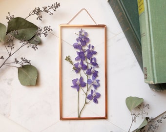 Pressed Flower Frame, Framed Pressed Flowers, Real Plant Wall Hanging, Preserved Botanical Art, Herbarium, Floating Frame, Gift Under 40