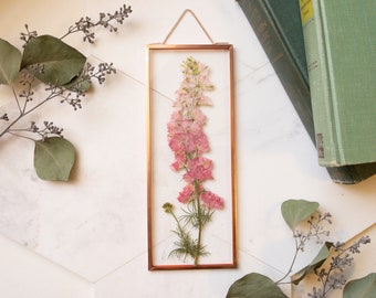 Pressed Flower Frame, Framed Pressed Flowers, Real Plant Wall Hanging, Preserved Botanical Art, Herbarium, Floating Frame, Girl Room Decor